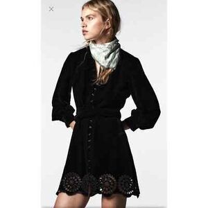 Zara Black Long Sleeve Dress with Lace Detail